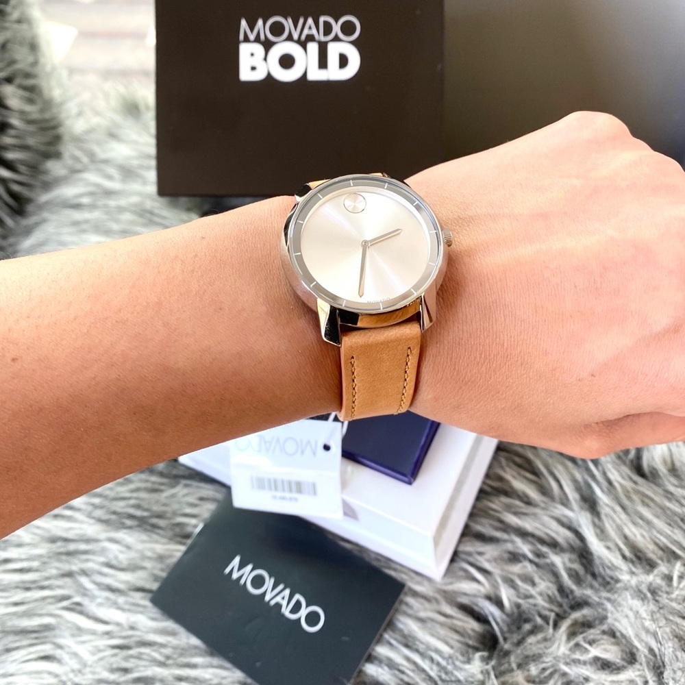 NWT authentic MOVADO Bold leather strap watch - Picture 5 of 7